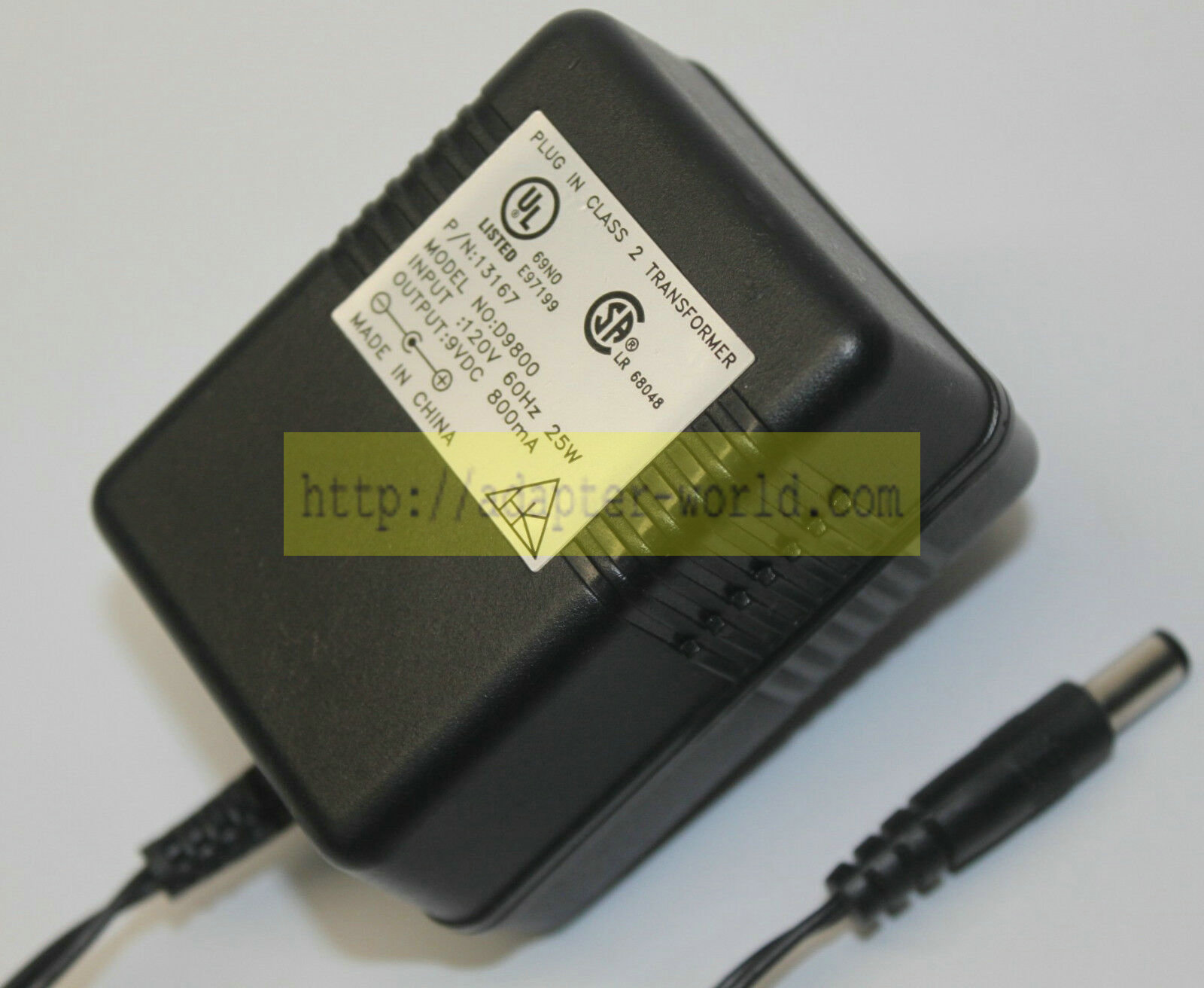 *Brand NEW* Generic 9 V Volts 800mA D9800 Plug-in Transformer Wall Charger AC Adapter Power Supply